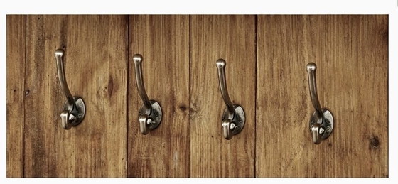 Image 1 of WALL SHELF WITH HOOKS/ PLATE HOLDER