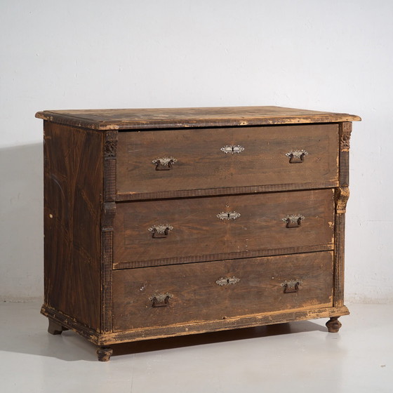 Antique chest of drawers with dark patina (c.1920) #43 (photo 8 of 40)