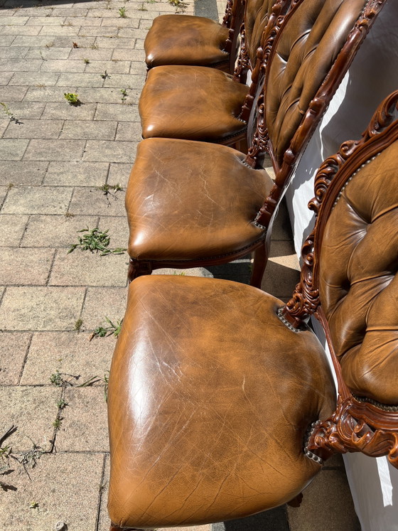 Image 1 of 4 barok eetkamer stoelen leder