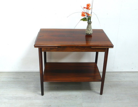 Image 1 of Uitschuifbare serveerwagen Dyrlund palissanderhout jaren 60 Mid Century Modern