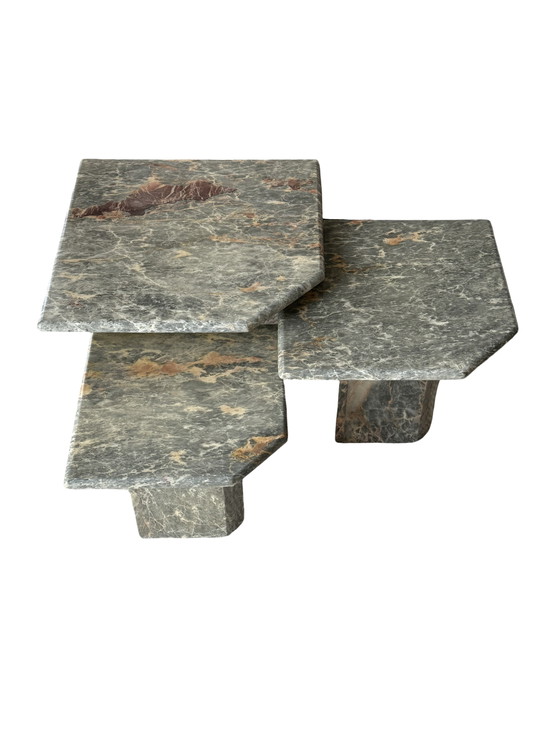 Image 1 of Vintage marble nesting tables, Italy 1970