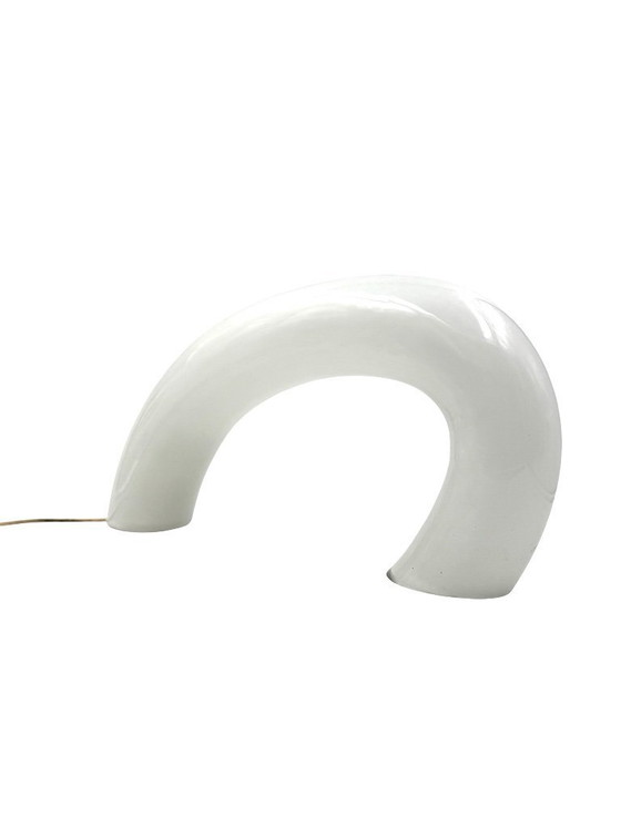 Image 1 of Witte Murano Glas Sculpturale Lamp, Barbini Italië 1970