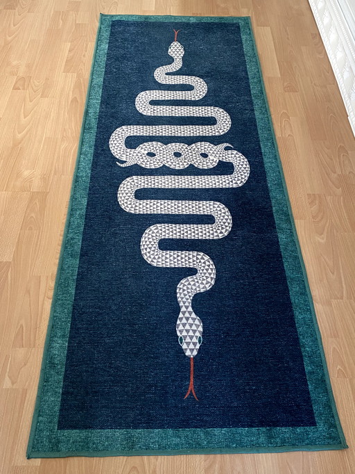 Tappeto da corridoio con motivo a serpente 215 x 90 cm