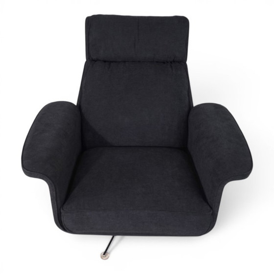 Image 1 of Sillón reclinable Kaufeld Siesta 62 con otomana, diseñado por Jacques Brule en 1960.