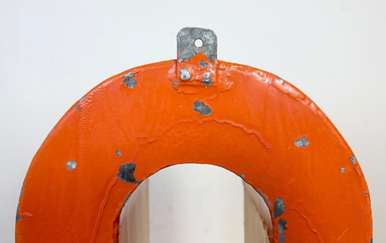 Image 1 of Grande lettera O in ferro giallo vintage per facciata, anni '60