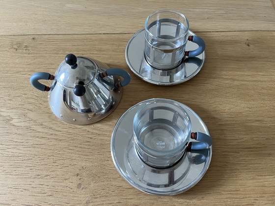 Image 1 of Alessi 2 tazas de café espresso + platillo + azucarero y cuchara