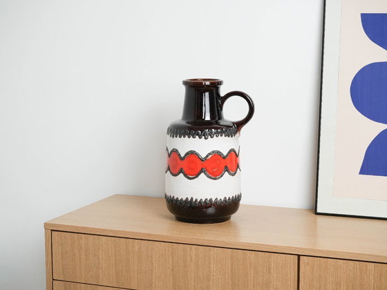 Image 1 of Ceramic vase with a handle, German design, 1960s, made in West Germany