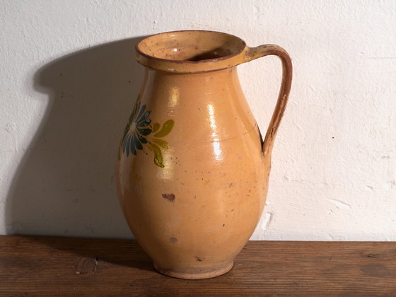 Set of 3 Antique Glazed Ceramic Jugs, Central Europe, circa 1920, Crockery, Brown (photo 11 of 14)
