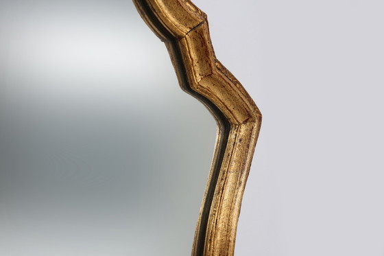 Image 1 of French Rococo-Baroque Style Mirror in Wood with Gilded Frame