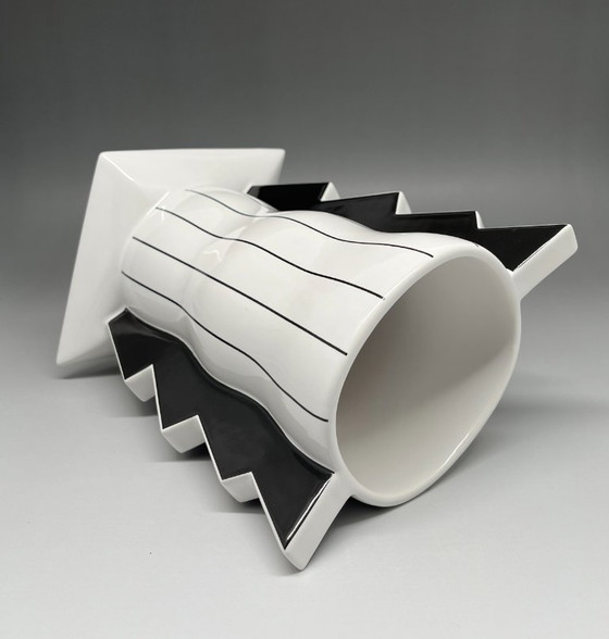 Image 1 of Heide Warlamis Postmoderne Keramik Vase Vienna Collection 1980 1990 Memphis Style