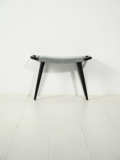 1960s Scandinavian Black Lacquered Stool