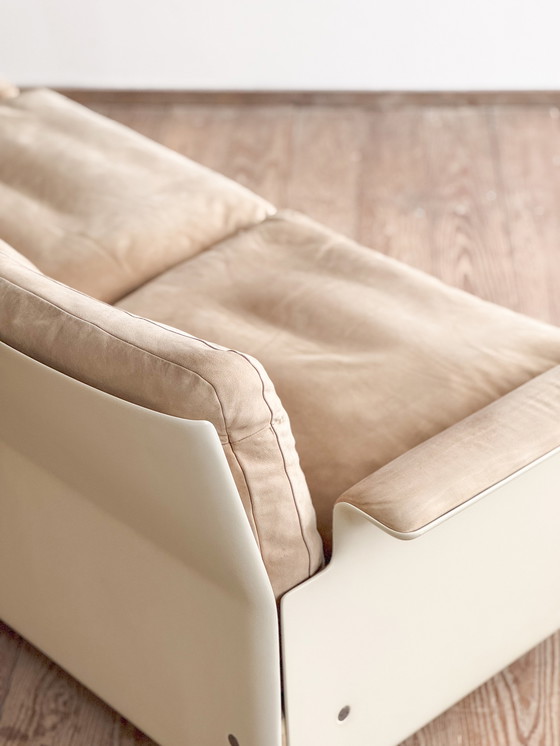 Image 1 of Mid-Century Modernes Lounge-Sofa aus Glasfaser und Wildleder von Dieter Rams für Vitsoe, Deutschland, 1960er Jahre