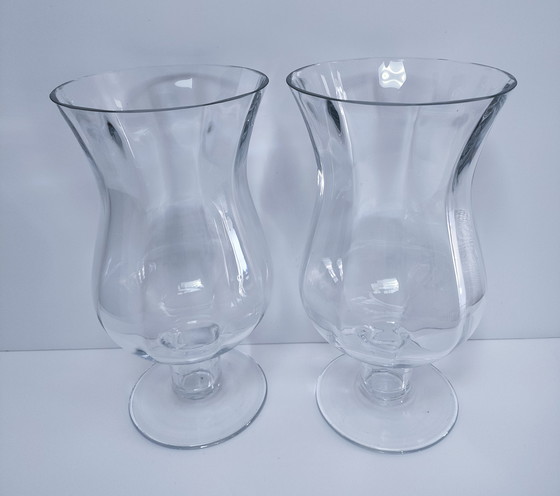 Image 1 of Pair of tall candlesticks Glass France Early 20th century