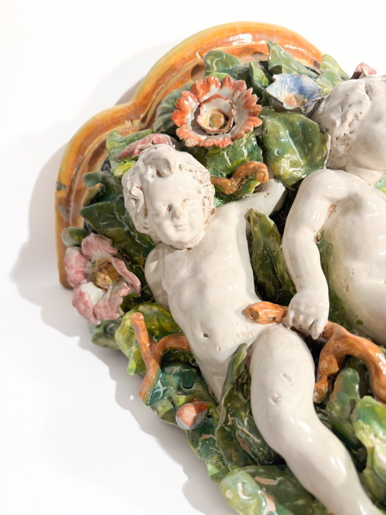 Étagère attribuée à Minghetti Ceramics, fabriquée et peinte à la main dans les années 1800. – Objets déco (photo 3 of 13)