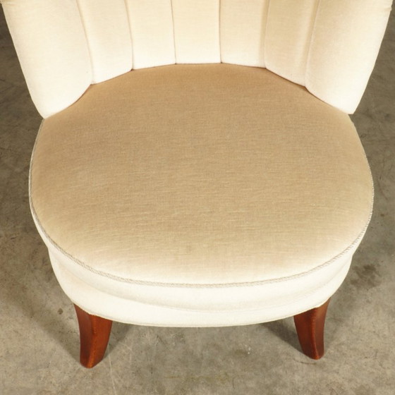 Image 1 of Vintage cocktailfauteuils – wit velours – jaren 60