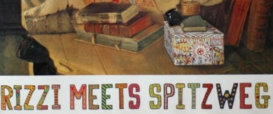 Image 1 of James Rizzi: "Meets Spitzweg" Original Licensed Poster. High Print Quality and in Excellent Condition.