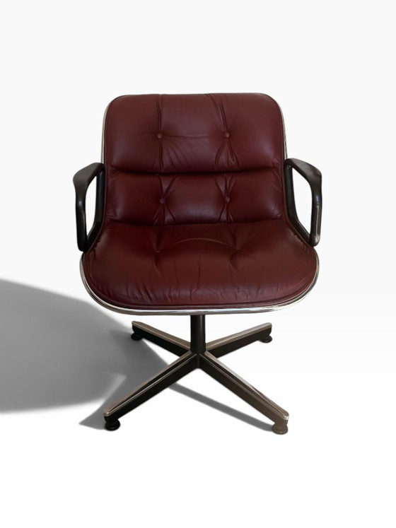 Poltrona Pollock Knoll Pelle Bordeaux, Base a 4 Razze – Poltrone, Leather (photo 2 of 9)