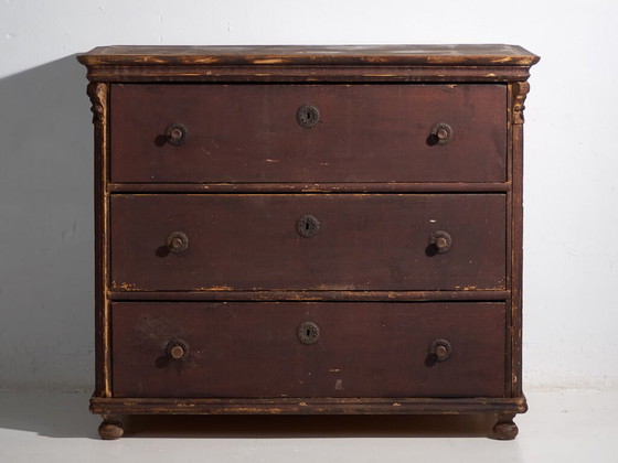 Antique chest of drawers with dark patina (c.1920) #74 (photo 21 of 40)