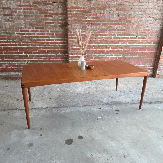 H.W. Klein, Bramin extendable dining table + 6 chairs teak 60's, Dining set, Wood, Brown (photo 9 of 22)