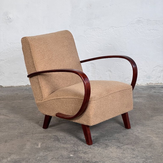 Image 1 of Een paar volledig gerestaureerde Jindřich Halabala Type C fauteuils, jaren 1930 – Tsjechoslowaakse Art Deco