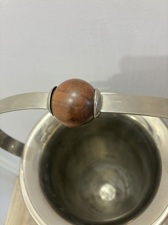 Art Deco Champagnerkühler auf Ständer, versilbert, 1920er Jahre, Tischdekoration, Metall, Messing (Foto 4 von 6)