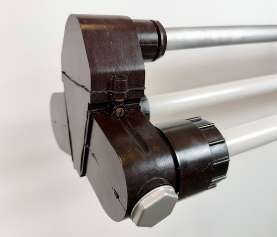 Image 1 of Industriële zilverkleurige buislamp van Elektrosvit, jaren 70.