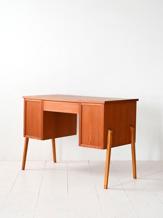 Image 1 of Scandinavian Vintage Desk with Black Drawers