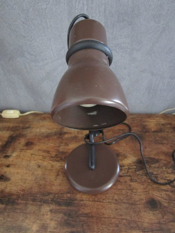 Lampe de bureau vintage marron des années 70 Vrieland Design. – Lampes de bureau, Metal (photo 8 of 12)