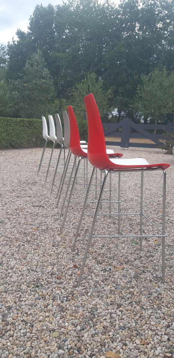 Image 1 of Set of 6 Pedrali bar stools 3D color Italian design