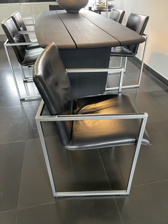 Image 1 of 6x Arco Type Frame Leren Stoelen