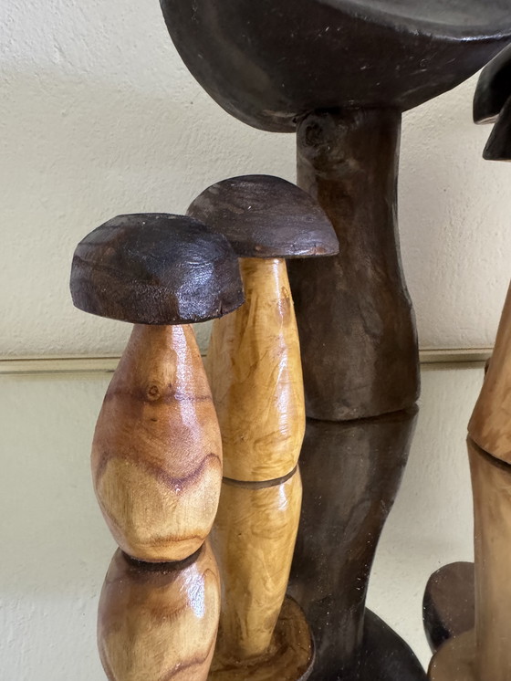 Image 1 of Decoratieve houten paddenstoelen