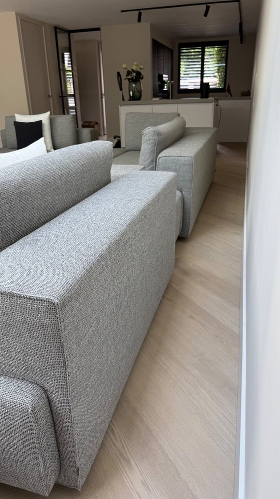 Image 1 of Eyye Cella corner sofa in Amaro fabric (grey) Coin 2.95m x 4.15m