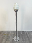 Lampadaire de style Art déco vintage, années 1970, chrome et verre
