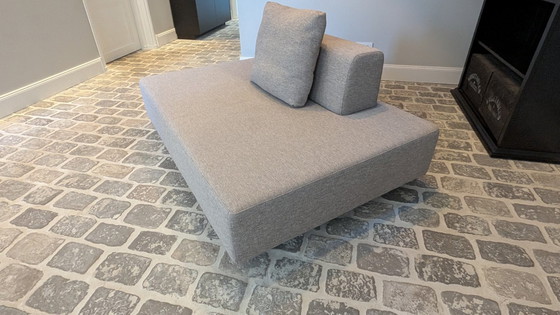 Image 1 of Stoffen Bank Grijs - 1,5 Zits, Loveseat - incl. extra stof