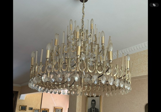Museum-Quality 6-Piece Chandelier Set by Gaetano Sciolari 1970s – Metal, Chrome (photo 8 of 13)