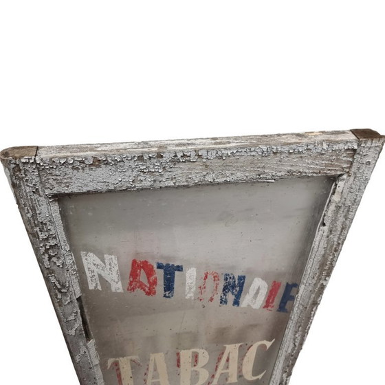 Image 1 of Old French window with painting, early 1900s