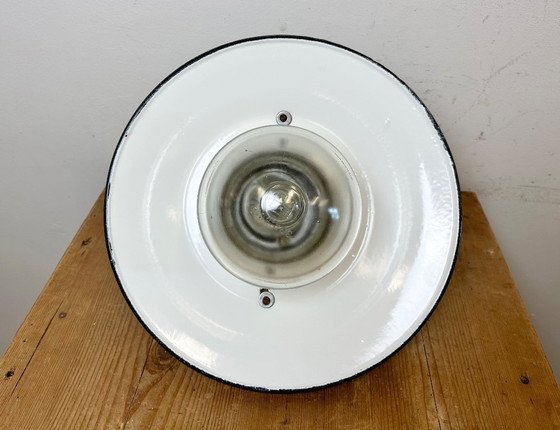 Image 1 of Grey Cast Aluminium Explosion Proof Lamp with Enameled Shade, 1970s