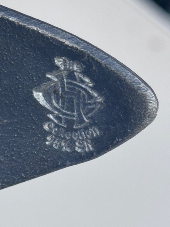 Image 1 of Lampada da tavolo Porta Romana Giacometti Leaf, leggermente patinata, con paralume.