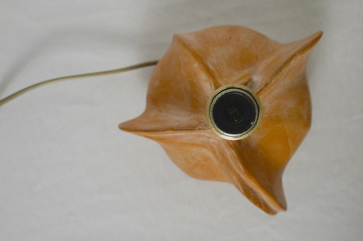 Tim Orr Ceramic Lamp with Biomorphic Terracotta Lamp Base, Sculptural Organic Table Lamp