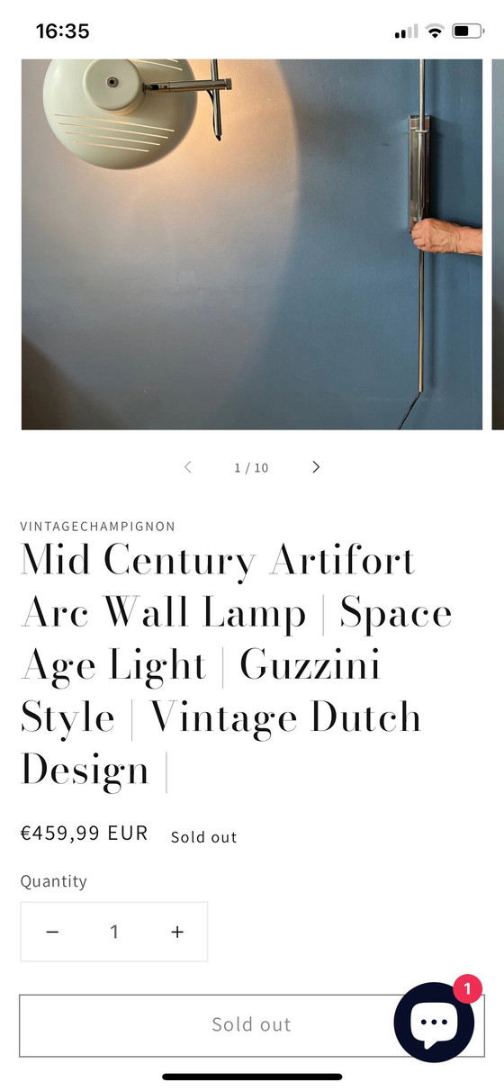 Image 1 of Zeldzame jaren 70 Artifort lámpara de mano