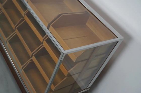 Image 1 of Vintage Engelse esdoorn en eiken haberdasherykast / toonbank, jaren 1930