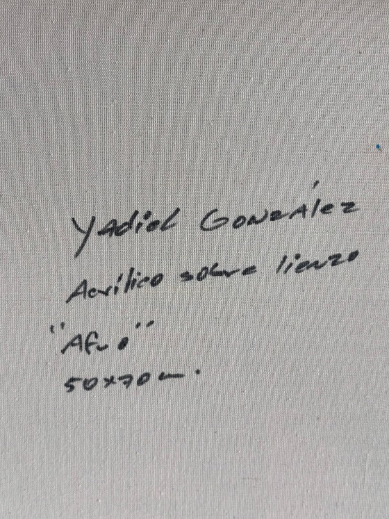 Yadiel Gonzalez quadro donna afro – Dipinti e disegni, Tela (photo 6 of 6)