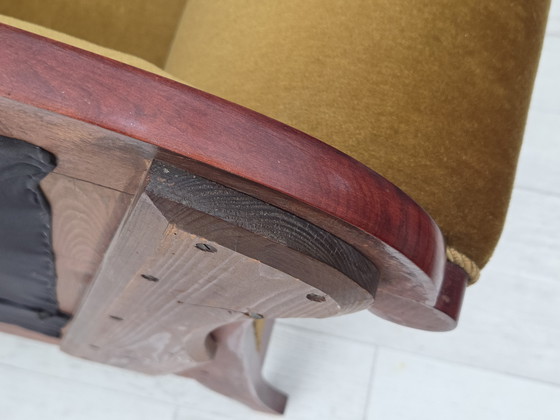 Image 1 of Sofá danés de dos plazas de los años 50 en estilo Biedermeier, tapizado en terciopelo.