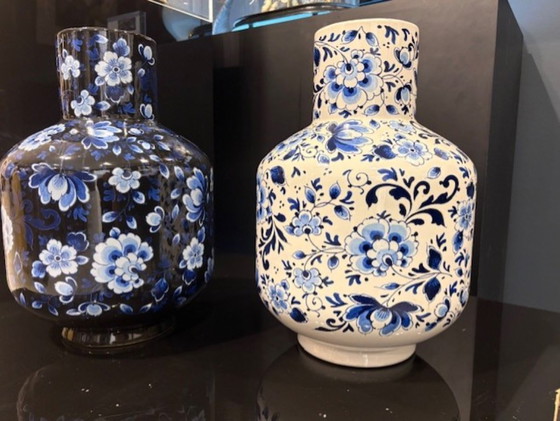 Image 1 of Heinen Delfts Blauw - Zwarte/blauwe vaas
