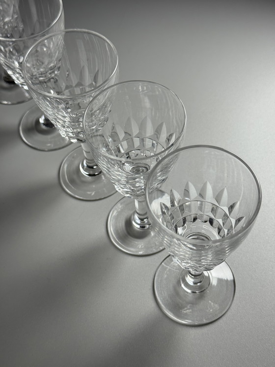 Image 1 of Val Saint Lambert "Service Mery" anni '40 - Set di 8 bicchieri da vino da dessert o da porto in cristallo