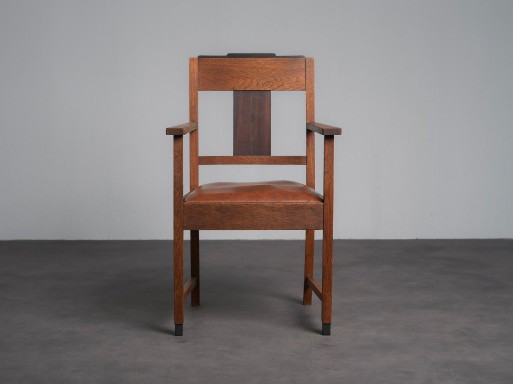 Paire de fauteuils Art déco de l'école d'Amsterdam, Pays-Bas, années 1930 – eetkamerstoelen, Wood (photo 2 of 9)