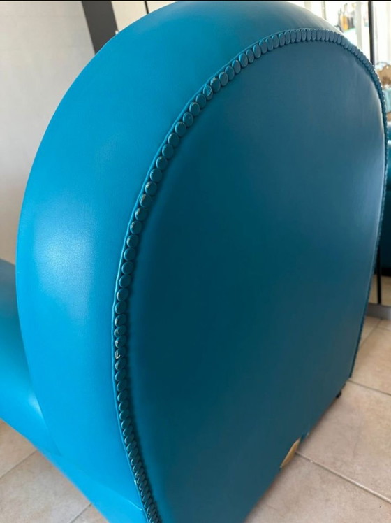 Vanity Fair model by Italian design Poltrona Frau, Armchairs, Leather, Turquoise (photo 3 of 5)