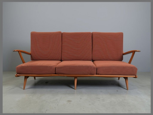 Sofá de tres plazas B. Sprij – Diseño holandés, década de 1960 – 3 5 zitsbanken, Wood