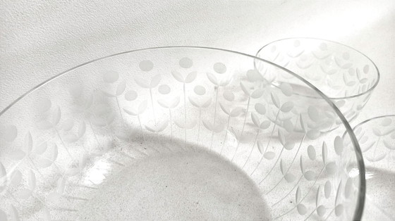 Image 1 of Insalatiera + 5 ciotole di cristallo, anni '50