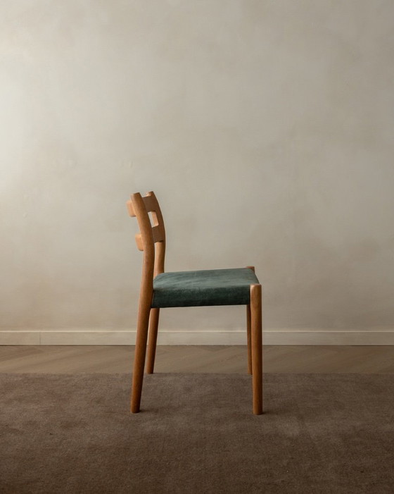 Image 1 of Sedie da pranzo modello 84 vintage in quercia di Niels Otto Møller per J.L. Møllers Møbelfabrik, Danimarca, anni '60, set di 4